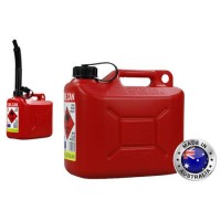 Fuel Can & Flexi Pourer / 5Litres Red (26x14x24cm) Made in Australia