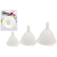 Funnel Set / Set of 3 (Assorted Sizes: 8cm, 10cm & 12cm(H)) Plastic & Easy To Wash