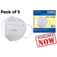 KN95 Protective Mask - White / Pack of 5 (BFE>=95%)
