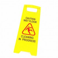 V-shape wet floor caution sign