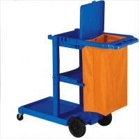 janitor cart with lid and bag