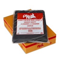 240LT HEAVY DUTY BLACK BIN LINER 