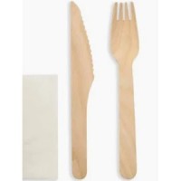 WOODEN FORK/KNIFE/NAPKIN 400